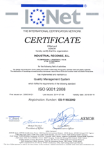 Certificado calidad iqnet industrial recense